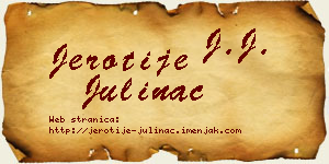 Jerotije Julinac vizit kartica